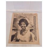 Vtg 1970 press print of Pauletta Pearson