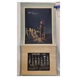 Vintage wall calendar from January 1943