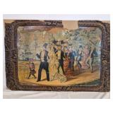 Victorian-era chromolithograph print wooden