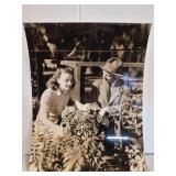 Vtg photo Miss Joan Perry aids E. Huntsman Trout