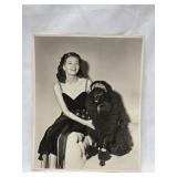 Vintage Photograph of Joan Bennett & Prized Poodle