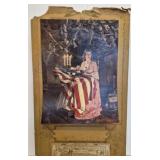 Vintage patriotic calendar print from 1944
