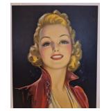 1940s style blonde pinup girl titled Bright eyes