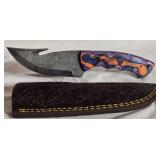 Hand made Damascus steel knife with custom wood