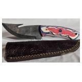 Hand made Damascus steel knife with custom wood
