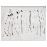 Lot of Sterling Silver Chains Pendants Earring