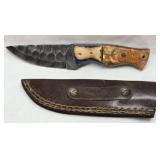 Handmade Wooden Handled Demascus Steel Knife