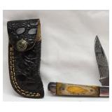 Handmade Wooden Handled Demascus Steel Knife