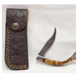 Handmade Wooden Handled Demascus Steel Knife