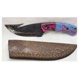 Handmade Wooden Handled Demascus Steel Knife