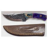 Handmade Wooden Handled Demascus Steel Knife