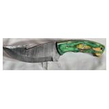 Hand made Damascus steel knife with custom wood