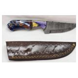 Handmade Wooden Handled Demascus Steel Knife
