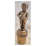 Vtg brass Brucelles Pis bottle stopper