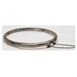 Vintage Sterling Silver Bangle Bracelet 6.63 grams