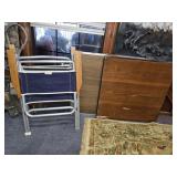 Lot of 2 card tables and 2 lawn chairs