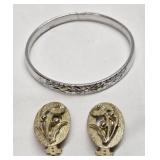 Vintage Whiting & Davis Co Bracelet & Earrings