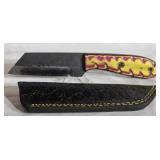 Hand made Damascus steel knife with custom wood