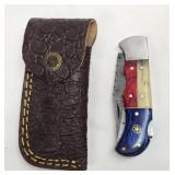 Handmade Wooden Handled Demascus Steel Knife