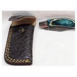 Handmade Wooden Handled Demascus Steel Knife