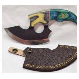 Handmade Wooden Handled Demascus Steel Knife