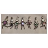 Vtg Sterling silver birth stone children