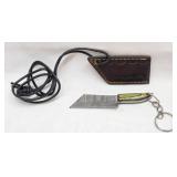 Miniature Handmade Demascus Steel Knife Keychain