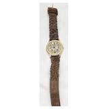LeBeau Leather Band Leaf Foliage Watch