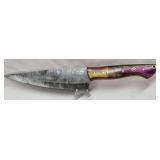 Handmade Wooden Handled Demascus Steel Knife