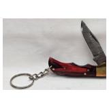 Miniature Handmade Demascus Steel Knife Keychain