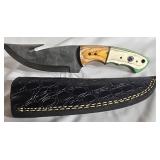 Hand made Damascus steel knife with custom wood