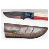 Handmade Wooden Handled Demascus Steel Knife