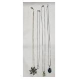Lot of 4 Sterling Silver Necklaces & Pendants