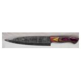 Handmade Wooden Handled Demascus Steel Knife