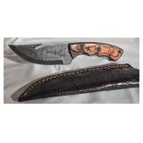 Hand made Damascus steel knife with custom wood
