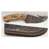 Handmade Wooden Handled Demascus Steel Knife