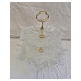 2 tier frosted glass serving tray by Mikasa