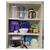 Cabinet Lot of Misc Kids & Adults Kitchen Items