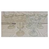 Vtg clear glass footed dessert and sundae cups