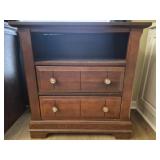 dark cherry finish wood nightstand