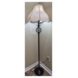 Black metal floor lamp