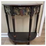 Dark brown half moon console table