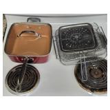 Red Copper Cooking Pan with Accessories