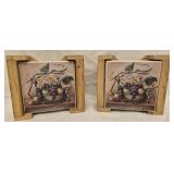 7 ceramic Vineyard Blessings fruit themed coasters