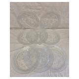8 clear pressed glass plate