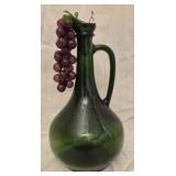 Vtg 1976 Wine World green glass wine decanter