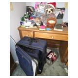 Estate Lot of Suitcases Dominoes Cards Etc