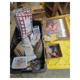 Large tote full of decor pillows and more
