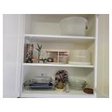 Cabinet of Cake Containers Glass Bake Ware Etc