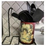 Kitchen Canister with Utensils & Banana Hanger
